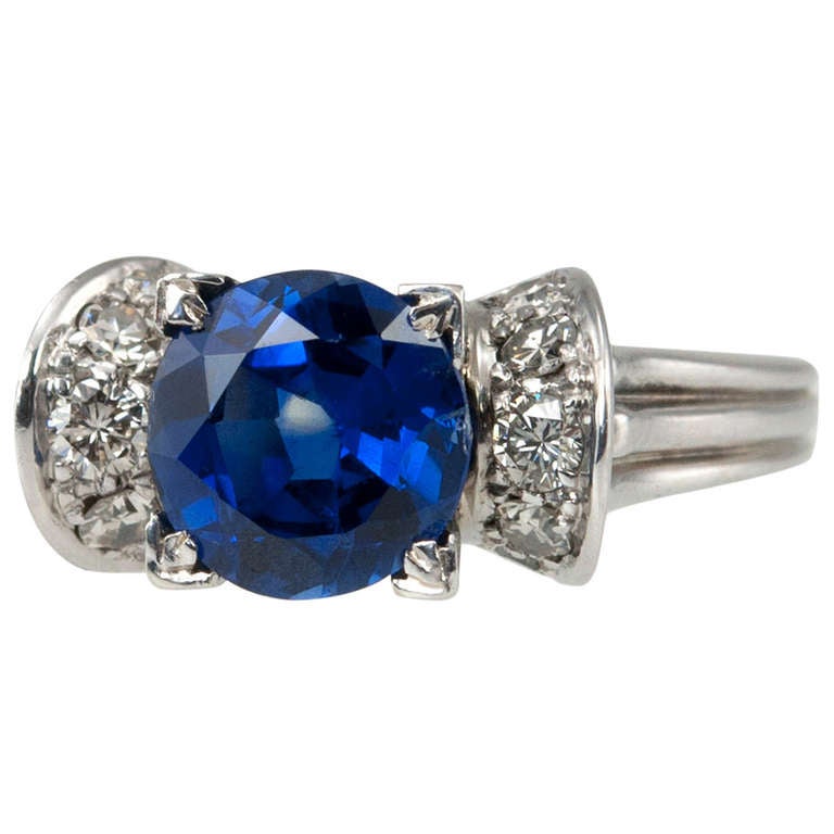 1950's Natural Sapphire Ring For Sale