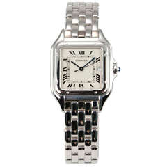 Cartier Lady
s White Gold Panther Wristwatch with Bracelet