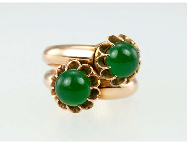 Pair of Jade Rings In Excellent Condition In Los Angeles, CA