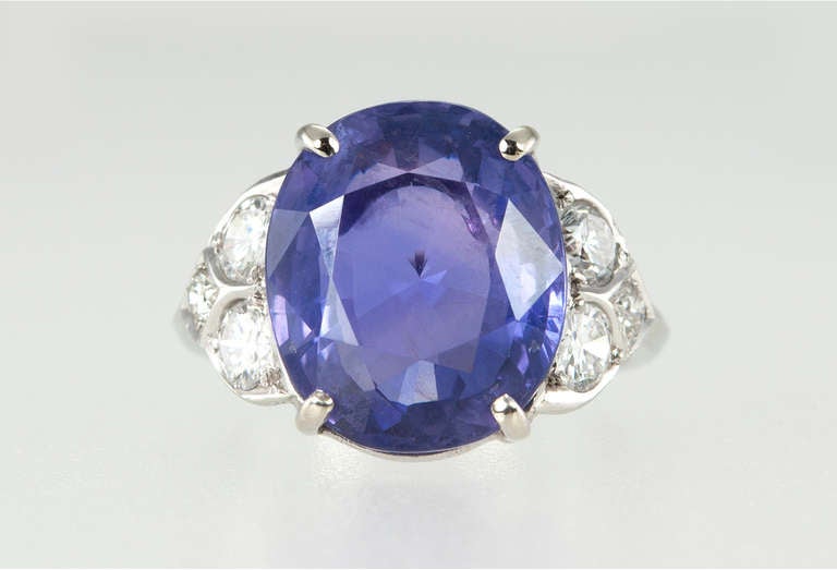 Art Deco Color Change Sapphire Ring