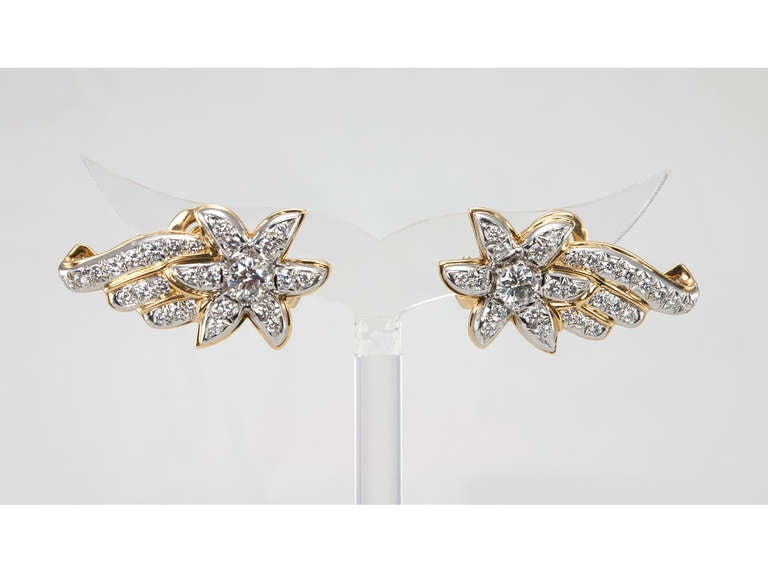 Tiffany & Co. Schlumberger Shooting Star Diamond Earrings In Excellent Condition In Los Angeles, CA