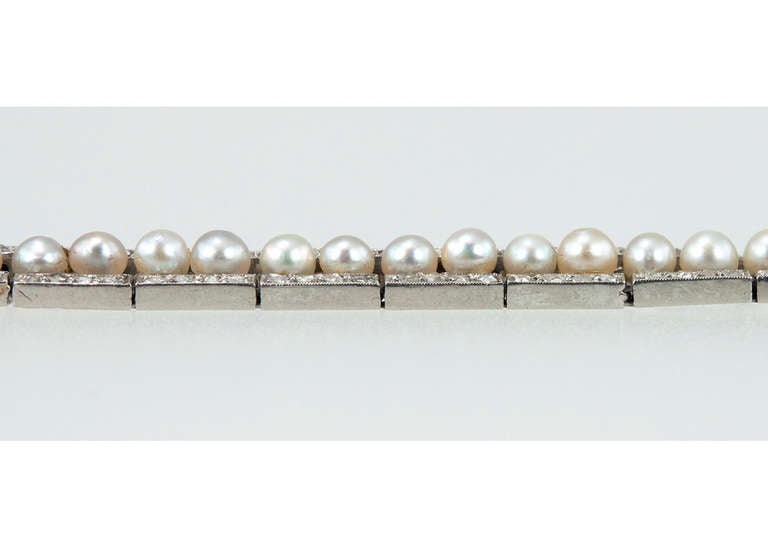 Women's Belle Epoque Diamond and Pearl Platinum Bracelet