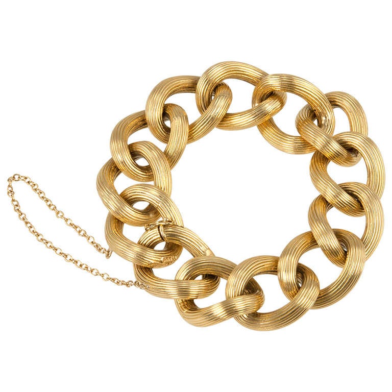 Gold Link Bracelet at 1stDibs