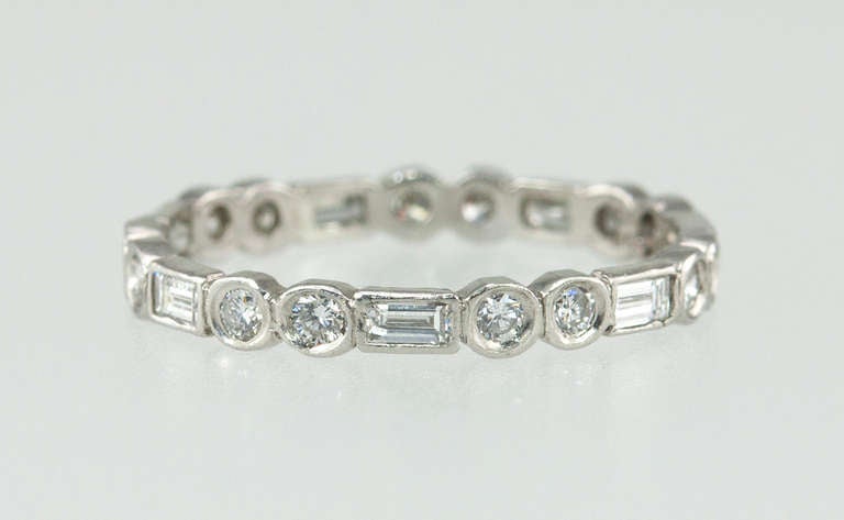 Women's Baguette and Round Diamond Eternity Band