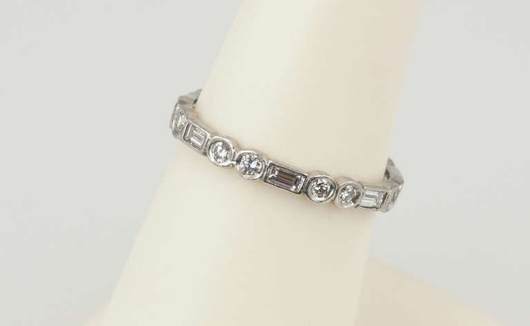 Baguette and Round Diamond Eternity Band 2