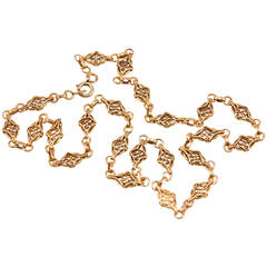 Victorian Gold Filigree Chain Necklace