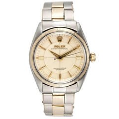 Rolex Yellow Gold Stainless Steel Oyster Perpetual Wristwatch Ref 6565 7