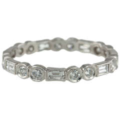 Baguette and Round Diamond Eternity Band