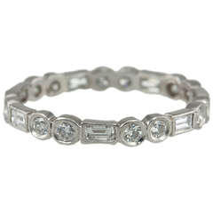 Baguette and Round Diamond Eternity Band