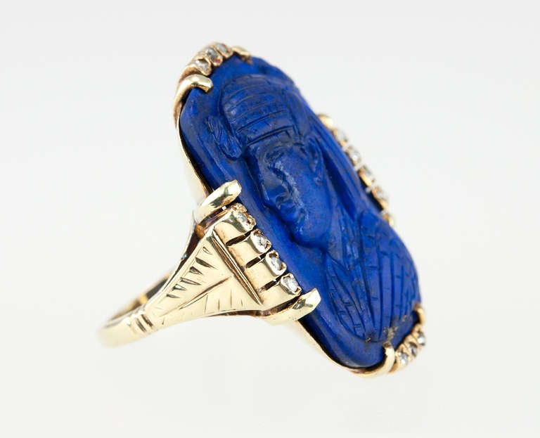 Women's Victorian Egyptian Revival Lapis Lazuli Ring