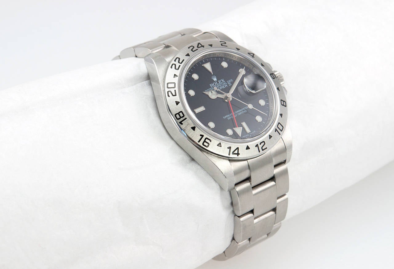 Women's or Men's Rolex Stainless Steel Explorer II Wristwatch Ref 16570