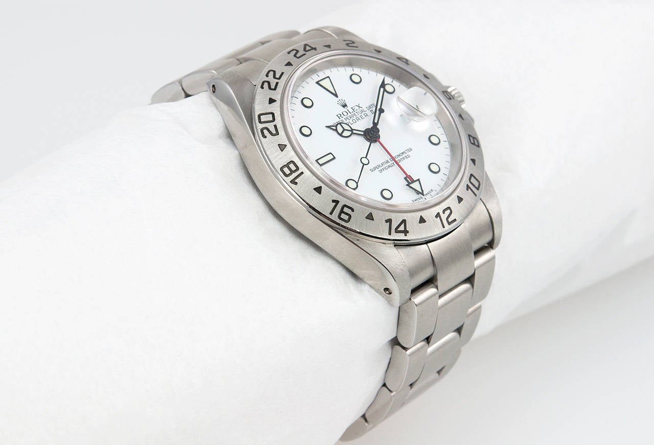 Rolex Stainless Steel Explorer II Wristwatch Ref 16570 In Excellent Condition In Los Angeles, CA