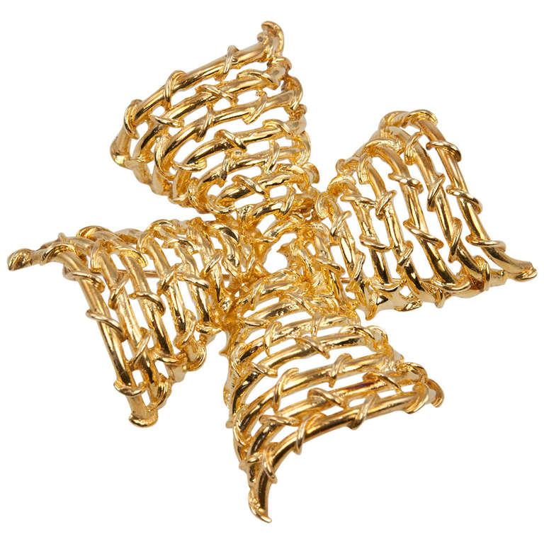 Tiffany & Co. Gold Maltese Cross Brooch For Sale