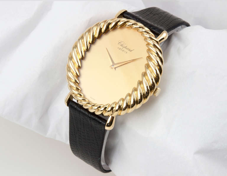Chopard Lady's Yellow Gold Twisted Bezel Wristwatch circa 1970s For Sale 5
