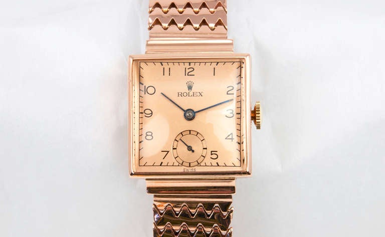 rolex square gold watch