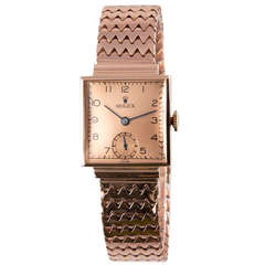 Rolex Rose Gold Square Wristwatch circa 1934