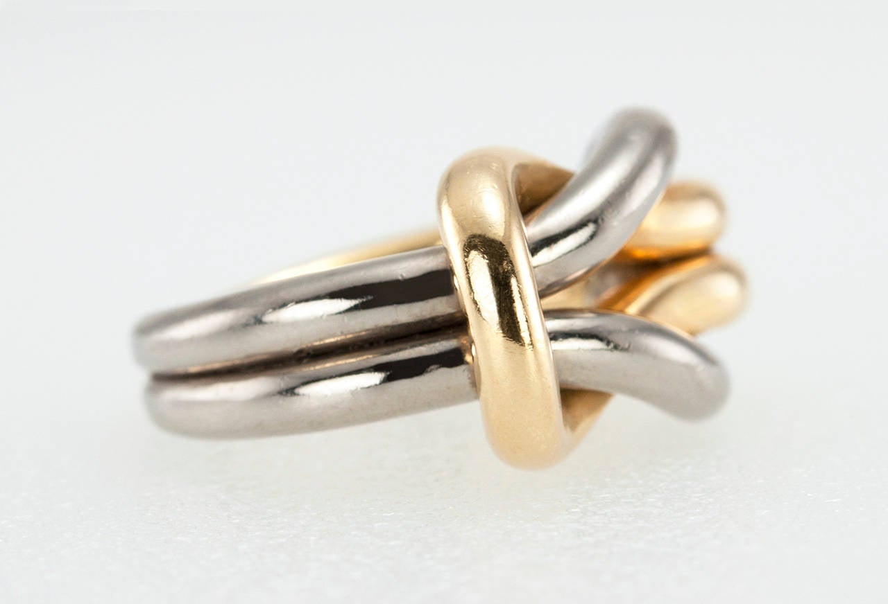 Women's Cartier Two Color Gold Knot Ring