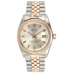 Rolex Rose Gold Stainless Steel DateJust Wristwatch Ref 1601