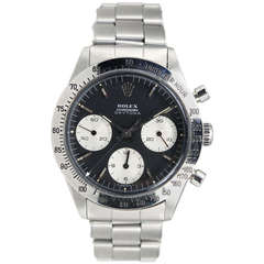 Rolex Stainless Steel Daytona Chronograph Wristwatch Ref 6239 circa 1968