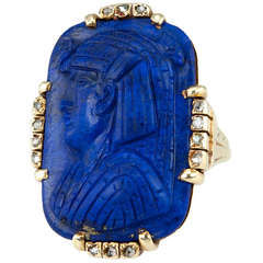 Victorian Egyptian Revival Lapis Lazuli Ring
