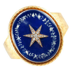 Victorian Starburst Memorial Bracelet with Blue Enamel