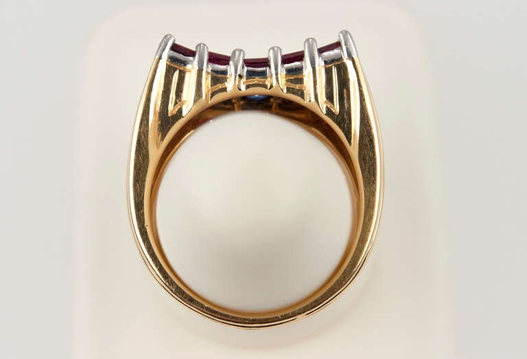 Cartier 1940s Ruby Sapphire Diamond Ring 2