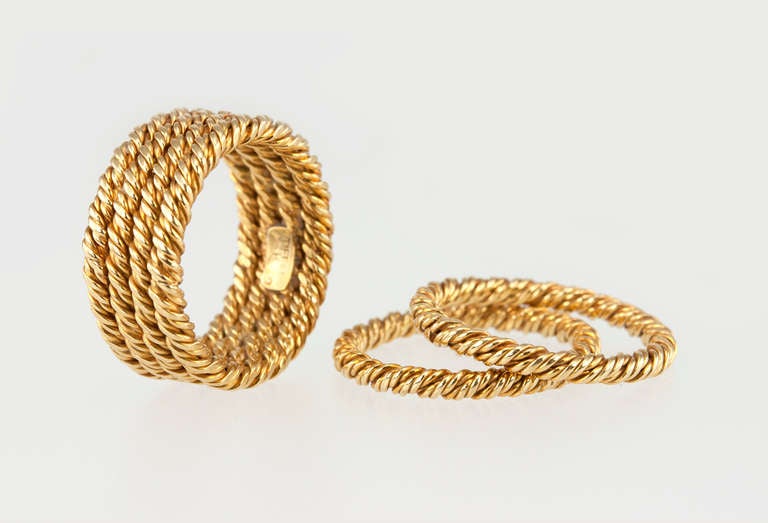 Tiffany & Co. Woven Gold Stacking Rings 4