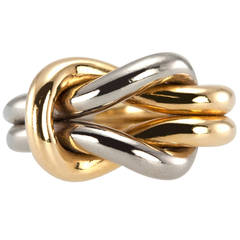 Cartier, bague à nœuds en or bicolore