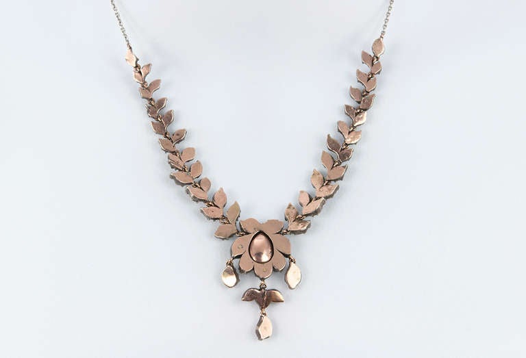 Victorian Rose Cut Diamond Necklace For Sale 6