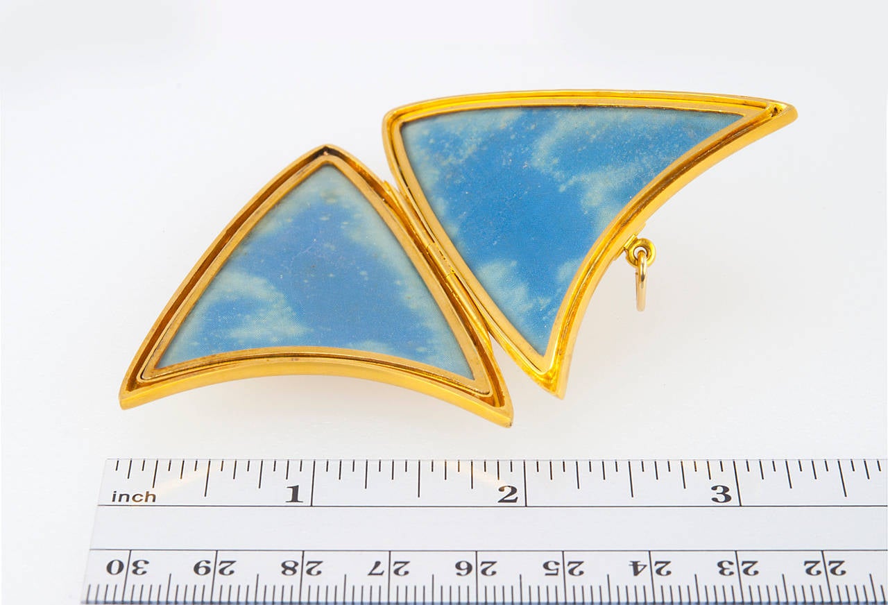 Antique Gold Shield Shaped Double Locket Pendant/Brooch 3