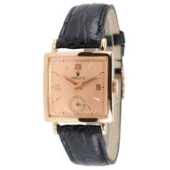 Rolex Rose Gold Square Dress Wristwatch Ref 4470