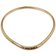 Van Cleef & Arpels Gold Flexible Choker with Star Diamonds Necklace