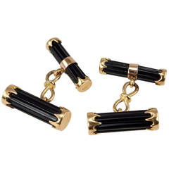 Tiffany & Co. Onyx Gold Cufflinks