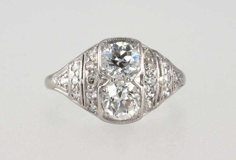 Interesting Art Deco Diamond Ring In Excellent Condition In Los Angeles, CA