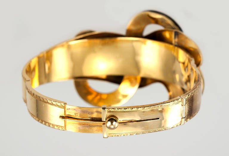 Victorian Enamel Diamond Gold Snake Bangle Bracelet 4