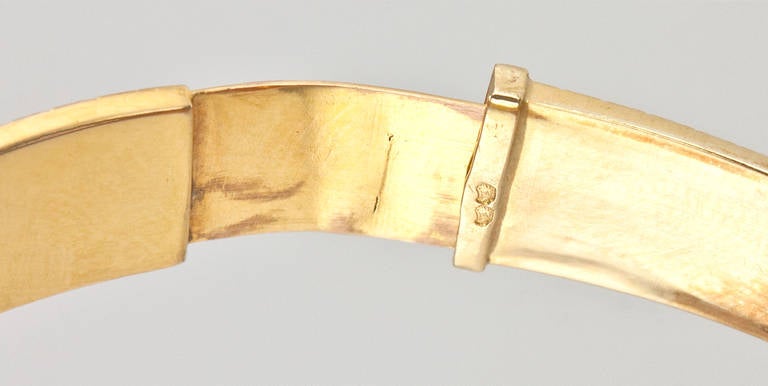 Victorian Enamel Diamond Gold Snake Bangle Bracelet 6