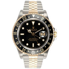 Rolex Yellow Gold Stainless Steel GMT-Master II Wristwatch Ref 16713