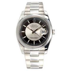 Rolex Stainless Steel DateJust Bullseye Dial Wristwatch Ref 116200