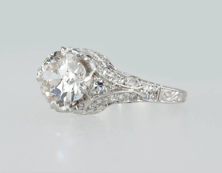 1.53 Carat Antique Diamond Engagement Ring For Sale 1