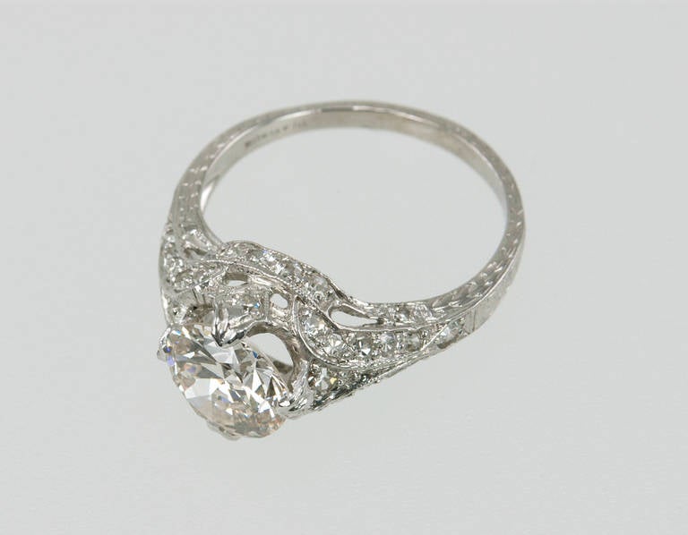 Edwardian 1.53 Carat Antique Diamond Engagement Ring For Sale