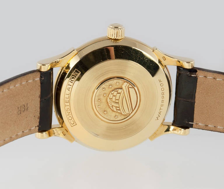 Omega Yellow Gold Constellation Wristwatch circa 1960 In Good Condition For Sale In Los Angeles, CA