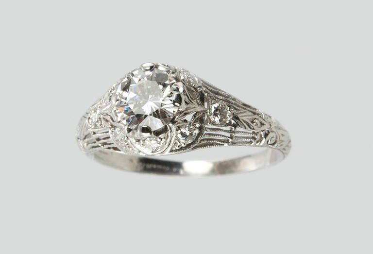 Edwardian 0.70 Carat Diamond Engagement Ring 2