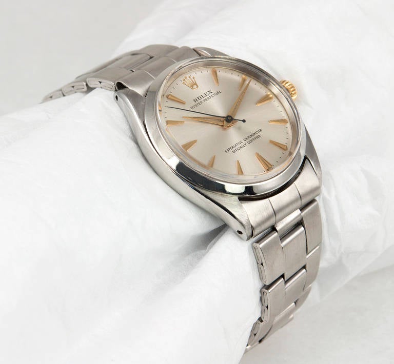 Rolex Stainless Steel Oyster Perpetual Wristwatch Ref 1003 circa 1963 In Good Condition In Los Angeles, CA