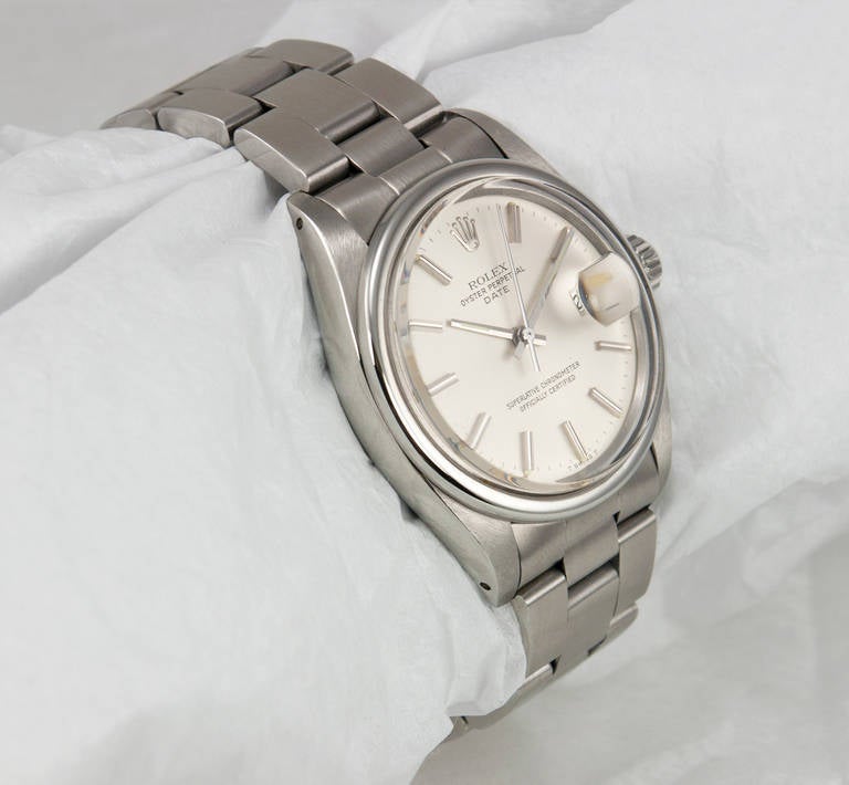 Rolex Date Stainless Steel Wristwatch, Ref 1501, Circa 1973 In Good Condition In Los Angeles, CA