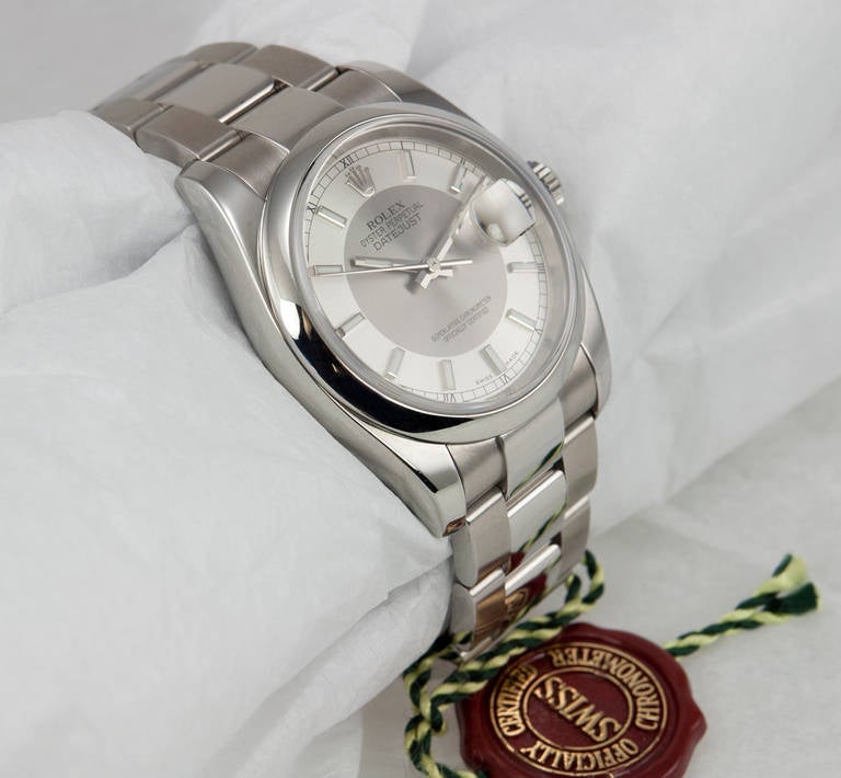 Rolex Stainless Steel Datejust Wristwatch Ref 116200 circa 2006 In Excellent Condition In Los Angeles, CA
