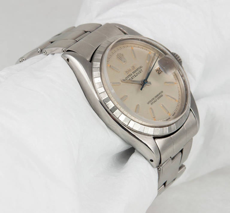 Rolex Stainless Steel Datejust Wristwatch Ref 6605 circa 1960 In Good Condition In Los Angeles, CA