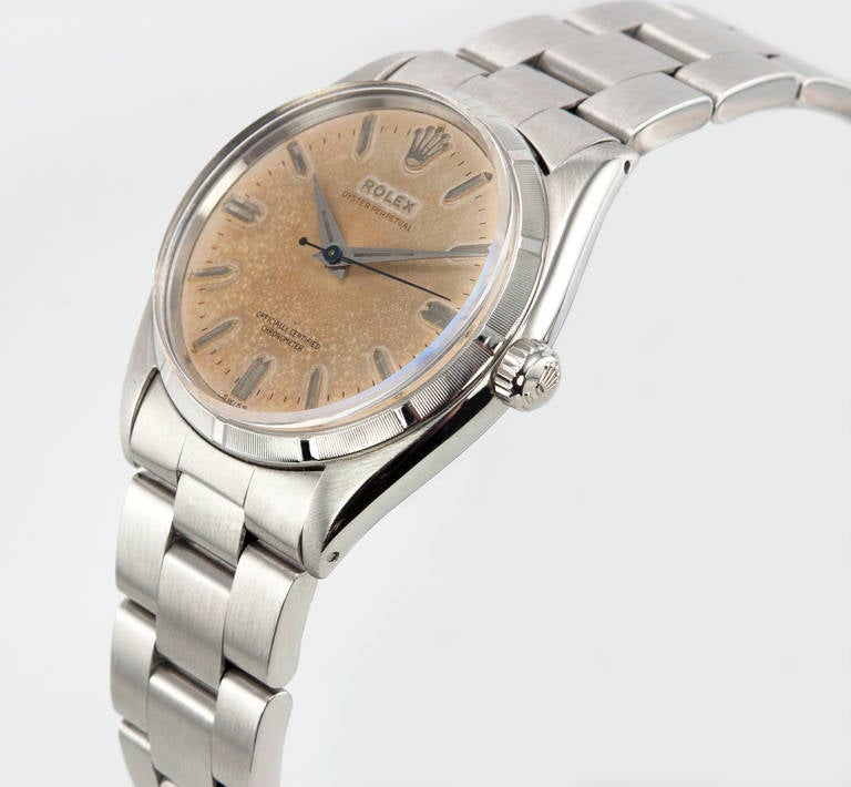 Rolex Stainless Steel Oyster Perpetual Wristwatch Ref 6565 circa 1958