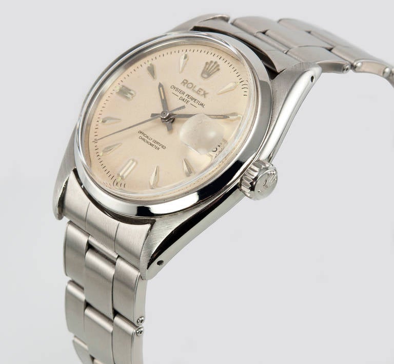 Rolex Stainless Steel Date Wristwatch Ref 6534 circa 1958