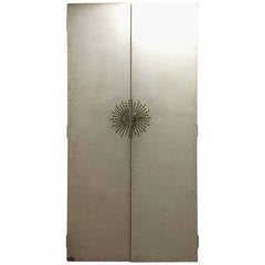 Jean Royère Nailed Double-Door with Gold Bronze Handle 7