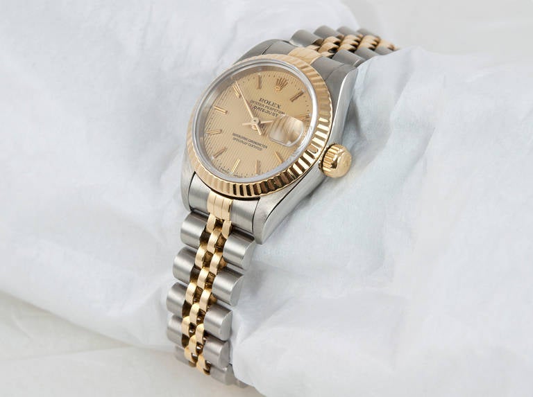 Rolex Lady's Stainless Steel and Yellow Gold Datejust Wristwatch circa 1995